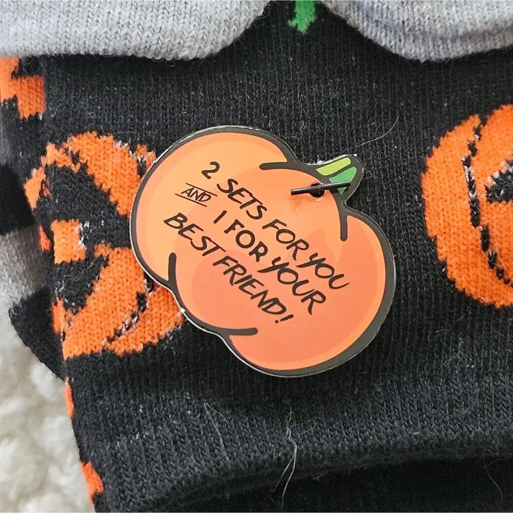 Happy Halloween pet and owner socks 3 pair - 2‎ ladies 1 pet ladies size 5-10